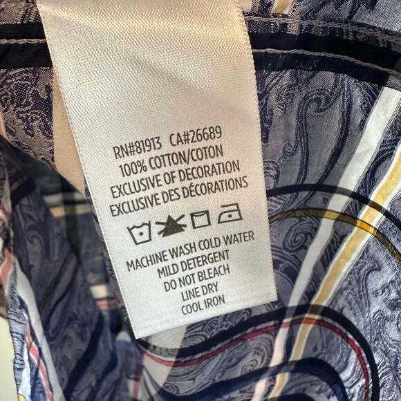 Robert Graham Tailored Fit FlipSide Paisley Plaid Long Sleeve Button Up M - Picture 7 of 10